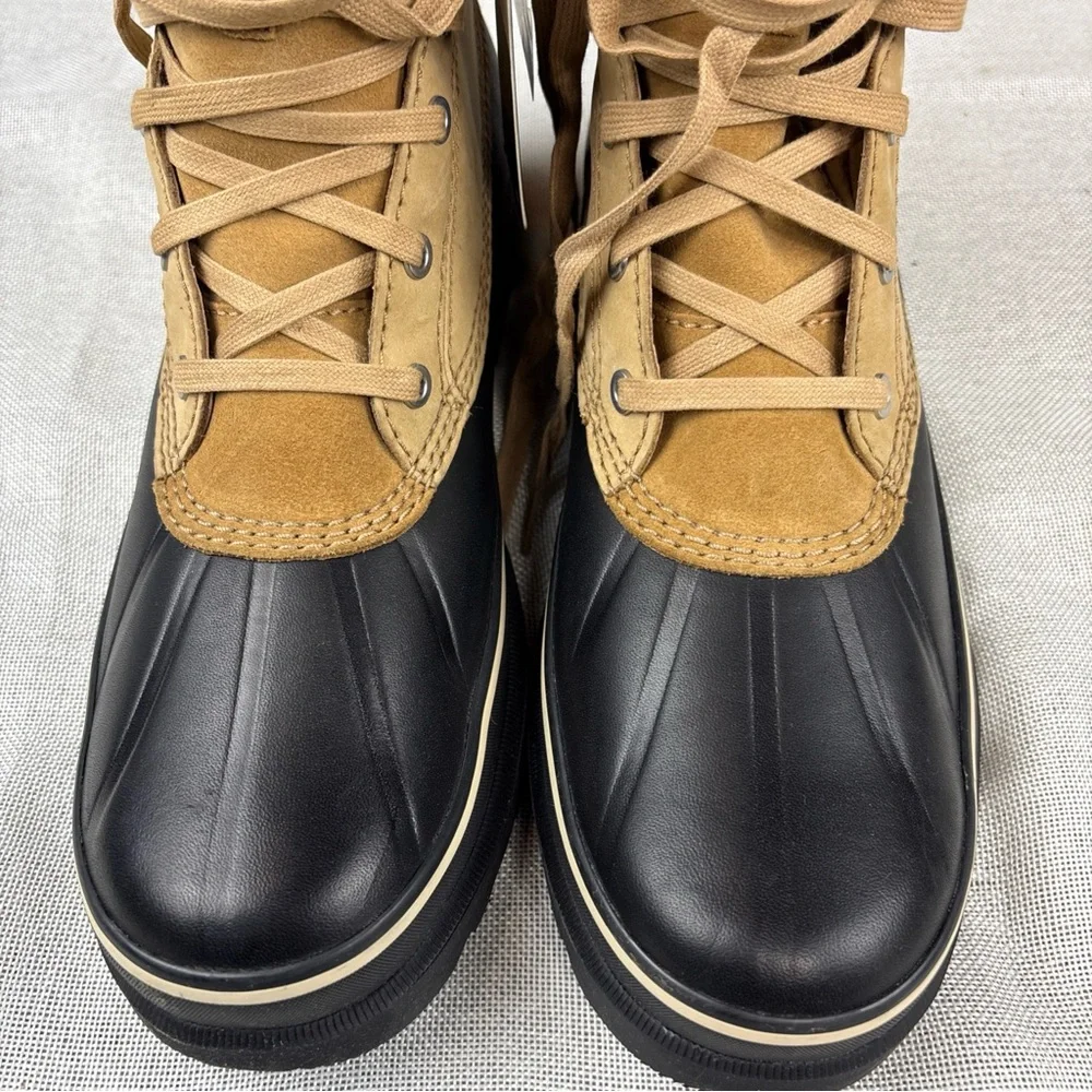 Sorel Tan and Black Lace-Up Rain & Snow Boots